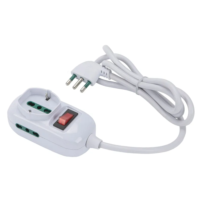 Koopje Multipresa Triax ciabatta 3 prese bipasso 16A cavo 1,2 m e interruttore bianca Fanton Multipresa Triax ciabatta 3 prese bipasso 16A cavo 1,2 m e interruttore bianca Fanton Echome