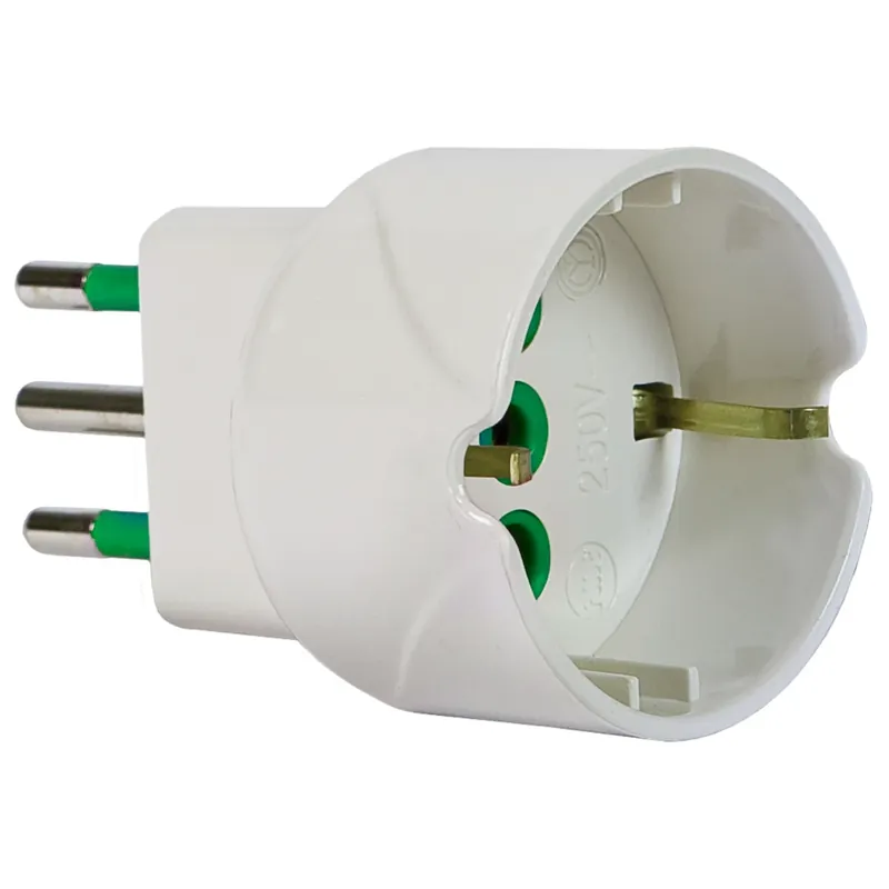 Beperkt Aanbod Adattatore semplice spina italiana 2P+T 10A - 16A bianca Fanton Adattatore semplice spina italiana 2P+T 10A - 16A bianca Fanton Echome