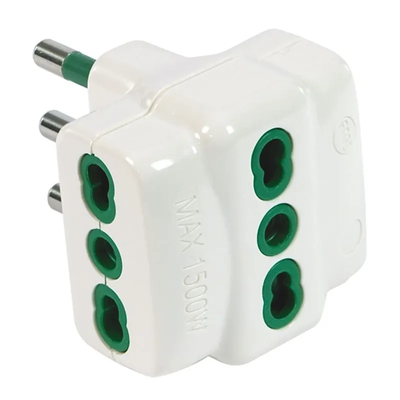 Lage Prijs Adattatore triplo spina italiana bipasso 2P+T con 3 prese bipasso 16A bianco Fanton Adattatore triplo spina italiana bipasso 2P+T con 3 prese bipasso 16A bianco Fanton Echome