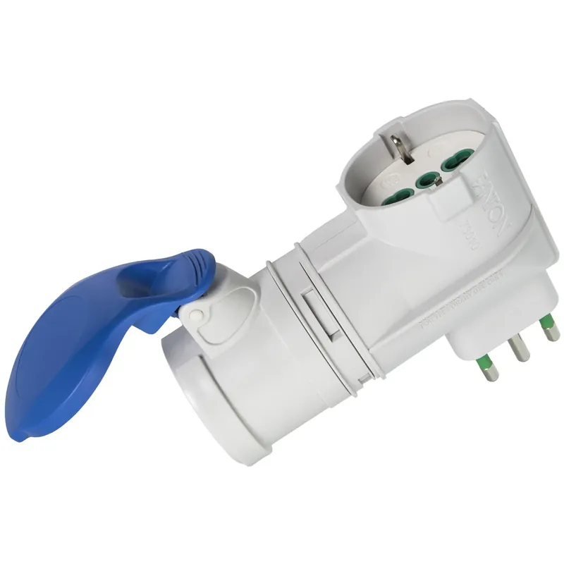 Koop Online Adattatore industriale da S17 a 1P40 con presa CEE 230V supplementare Duplex Fanton Adattatore industriale da S17 a 1P40 con presa CEE 230V supplementare Duplex Fanton Echome