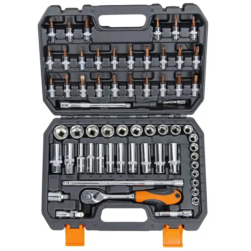 Cassetta con chiavi a bussola superlock serie 62 pezzi in acciaio CRV Valex Cassetta con chiavi a bussola superlock serie 62 pezzi in acciaio CRV Valex Echome Meest Verkocht