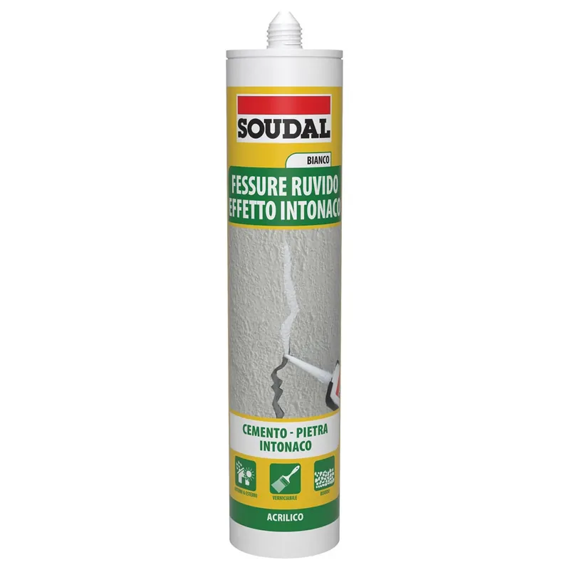 Populair Sigillante acrilico ruvido effetto intonaco per fessure bianco Soudal Sigillante acrilico ruvido effetto intonaco per fessure bianco Soudal Echome