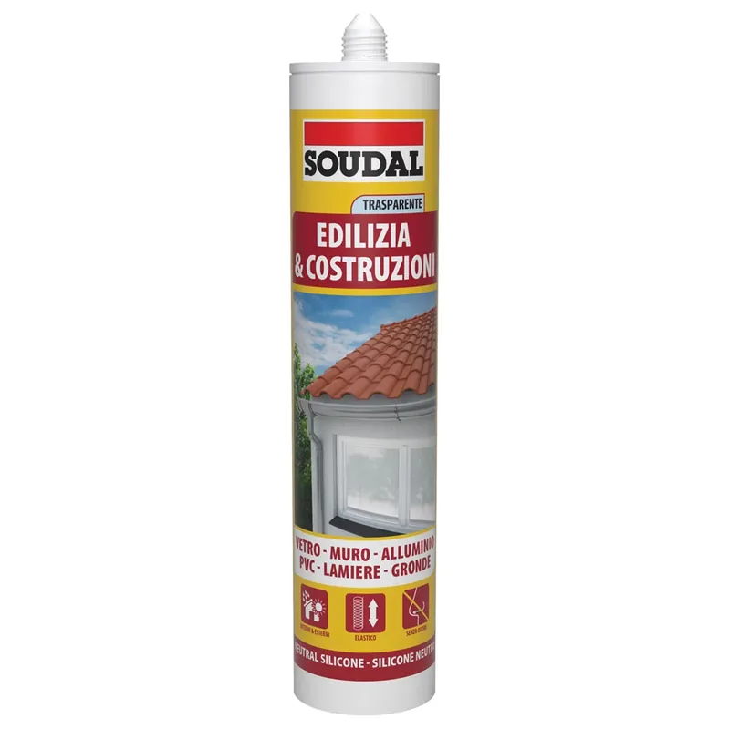 Koop Vandaag Silicone neutro edilizia e costruzioni trasparente Soudal Silicone neutro edilizia e costruzioni trasparente Soudal Echome