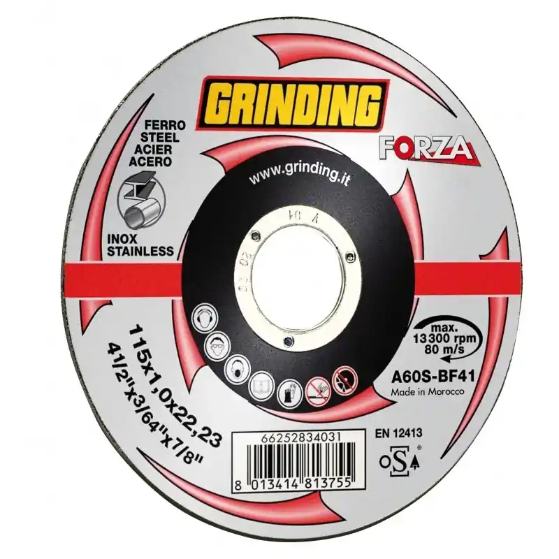 Disco abrasivo taglio ferro Forza Grinding 115x3,2x22,23 mm Bestel Nu