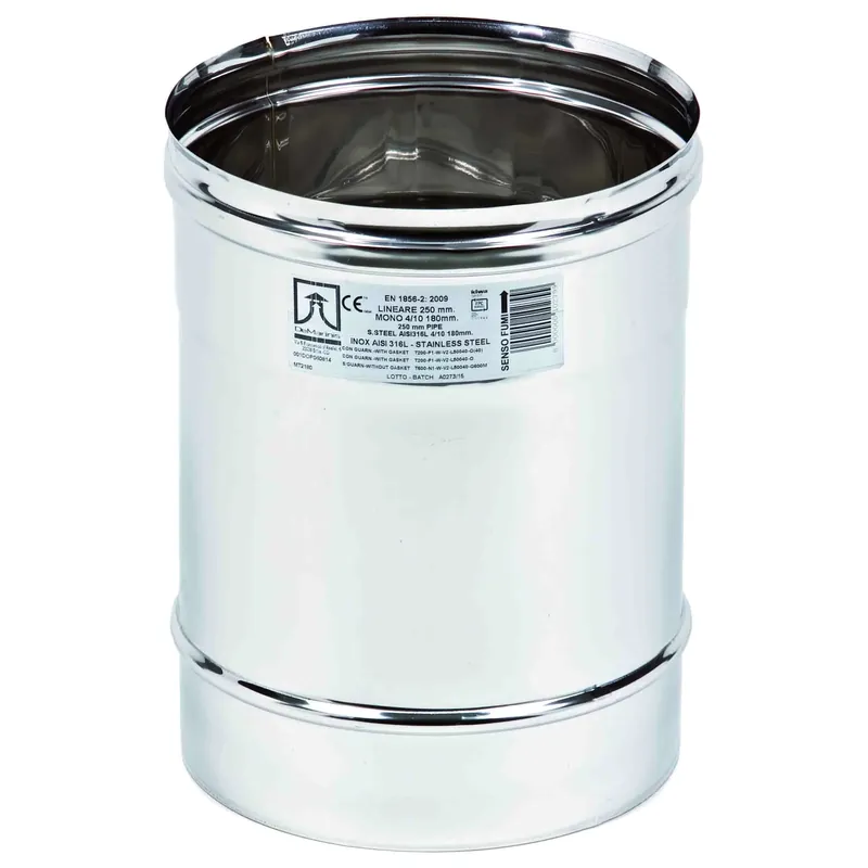 Canna fumo monoparete altezza 25 cm acciaio inox Mono De Marinis Canna fumo monoparete altezza 25 cm acciaio inox Mono De Marinis Echome Direct Beschikbaar