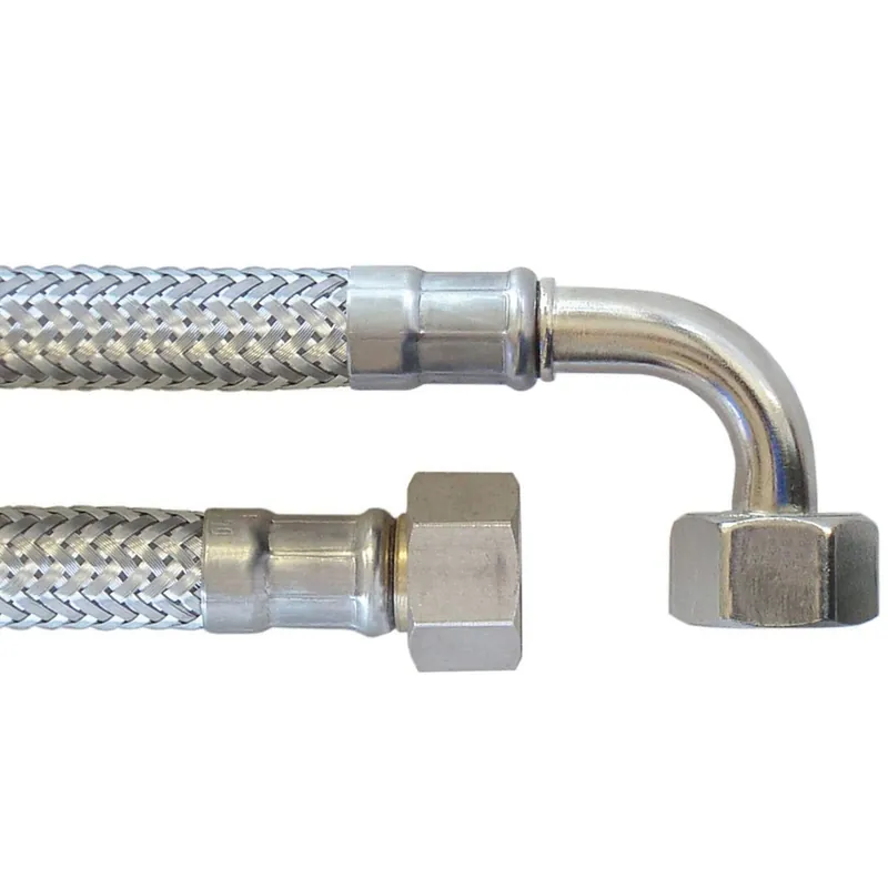 Premium Flessibili in acciaio inox con curva e guarnizione collegamento cassette WC De Borri 15 cm