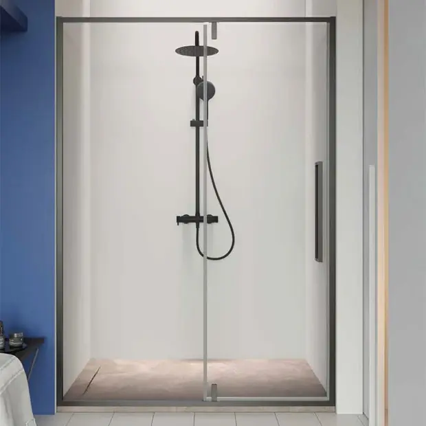 Snelle Levering Porta battente box doccia nickel Burano Porta battente box doccia nickel Burano Echome