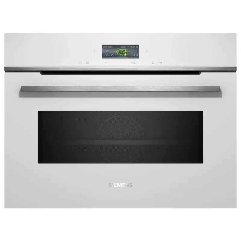 Beperkt Aanbod Forno da incasso compatto combinato con microonde 60 cm bianco iQ700 Siemens Forno da incasso compatto combinato con microonde 60 cm bianco iQ700 Siemens Echome