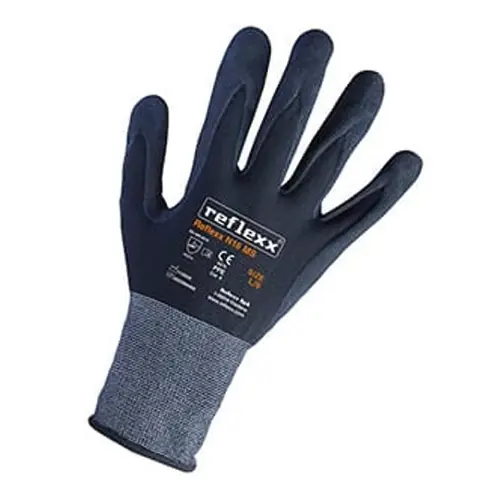 Guanti riusabili da lavoro supportati in nitrile MicroSandy Reflexx N16 MS L/9 Seizoensaanbieding