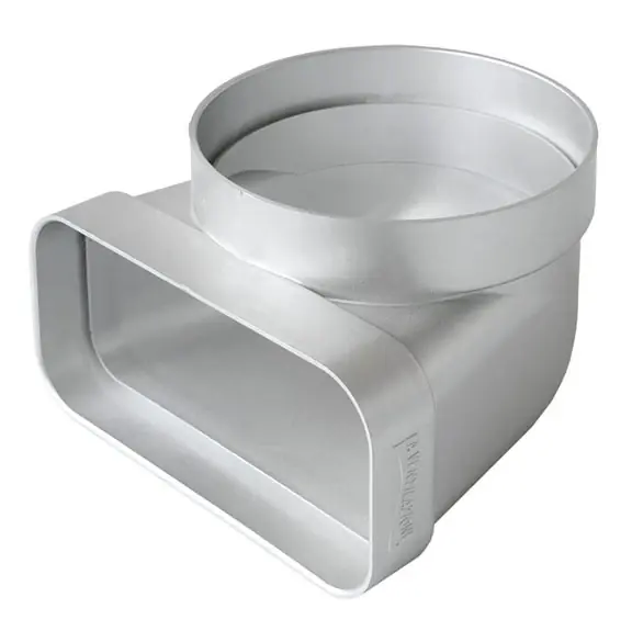 Curva verticale da tubo tondo a rettangolare ABS per aerazione canalizzata cromato First Curva verticale da tubo tondo a rettangolare ABS per aerazione canalizzata cromato First Echome Meest Verkocht