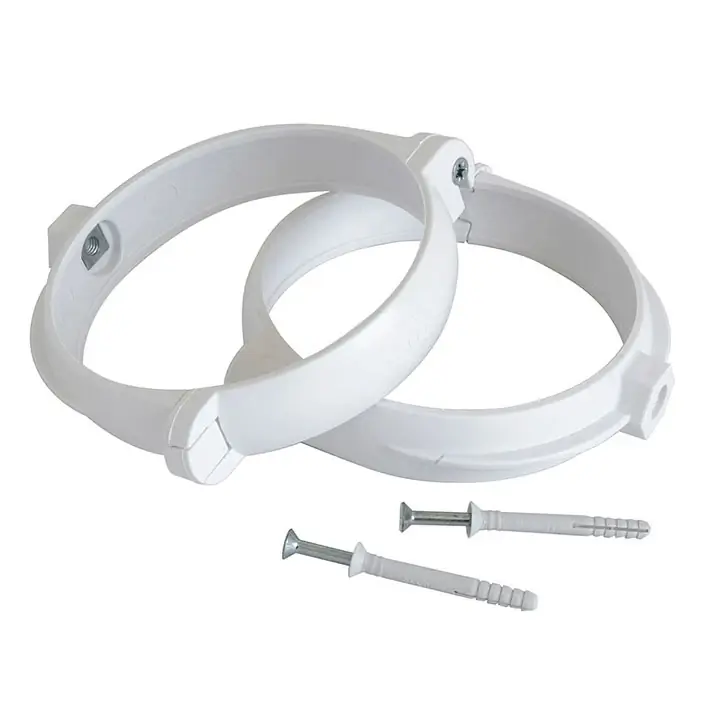Dagaanbieding Staffe fermatubo per tubi tondi bianco per aerazione canalizzata First Staffe fermatubo per tubi tondi bianco per aerazione canalizzata First Echome