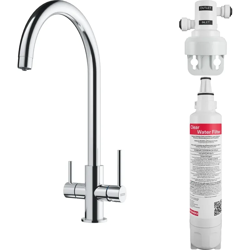 Miscelatore bicomando tripla via filtrazione acqua Lina Clear Water cromo Franke Miscelatore bicomando tripla via filtrazione acqua Lina Clear Water cromo Franke Echome Lage Kosten