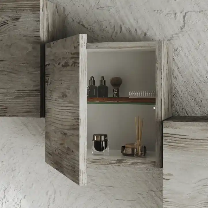 Hoge Kwaliteit Pensile cubo sospeso reversibile con anta Design Savinidue Pensile cubo sospeso reversibile con anta Design Savinidue Echome