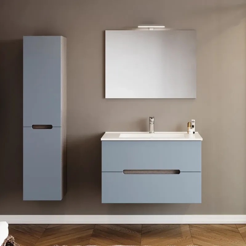 Alleen Vandaag Mobile sospeso 2 cassetti con lavabo specchio luce Iris Savinidue Mobile sospeso 2 cassetti con lavabo specchio luce Iris Savinidue Echome