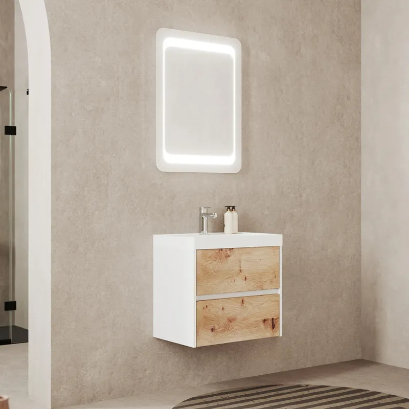 Speciale Aanbieding Mobile bagno sospeso due cassetti e lavabo in resina 60 cm Portofino Savinidue Mobile bagno sospeso due cassetti e lavabo in resina 60 cm Portofino Savinidue Echome