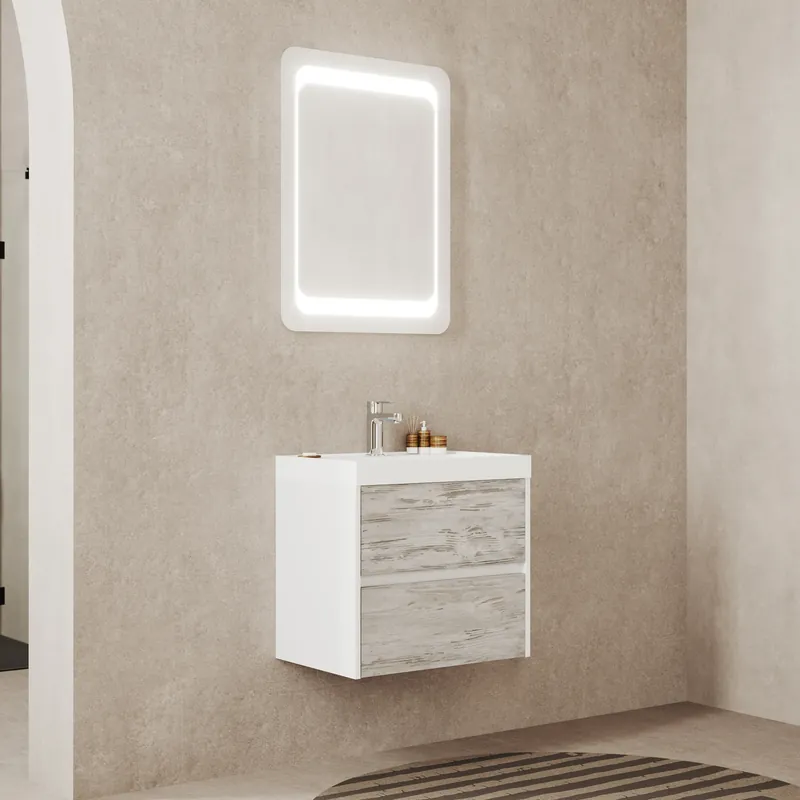 Mobile bagno sospeso due cassetti e lavabo in resina 60 cm Portofino Savinidue Mobile bagno sospeso due cassetti e lavabo in resina 60 cm Portofino Savinidue Echome Koop Online