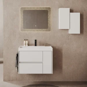 Gratis Retour Mobile bagno sospeso due cassetti con anta e lavabo in resina Portofino Savinidue Mobile bagno sospeso due cassetti con anta e lavabo in resina Portofino Savinidue Echome