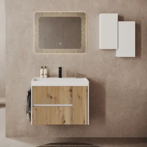 Premium Mobile bagno sospeso due cassetti con anta e lavabo in resina Portofino Savinidue Mobile bagno sospeso due cassetti con anta e lavabo in resina Portofino Savinidue Echome