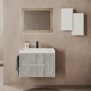 Nieuw Mobile bagno sospeso due cassetti con anta e lavabo in resina Portofino Savinidue Mobile bagno sospeso due cassetti con anta e lavabo in resina Portofino Savinidue Echome