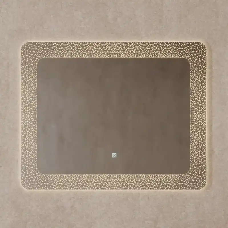 Shop Nu Specchio rettangolare retroilluminato LED con accensione touch 60x80 cm Savinidue Specchio rettangolare retroilluminato LED con accensione touch 60x80 cm Savinidue Echome