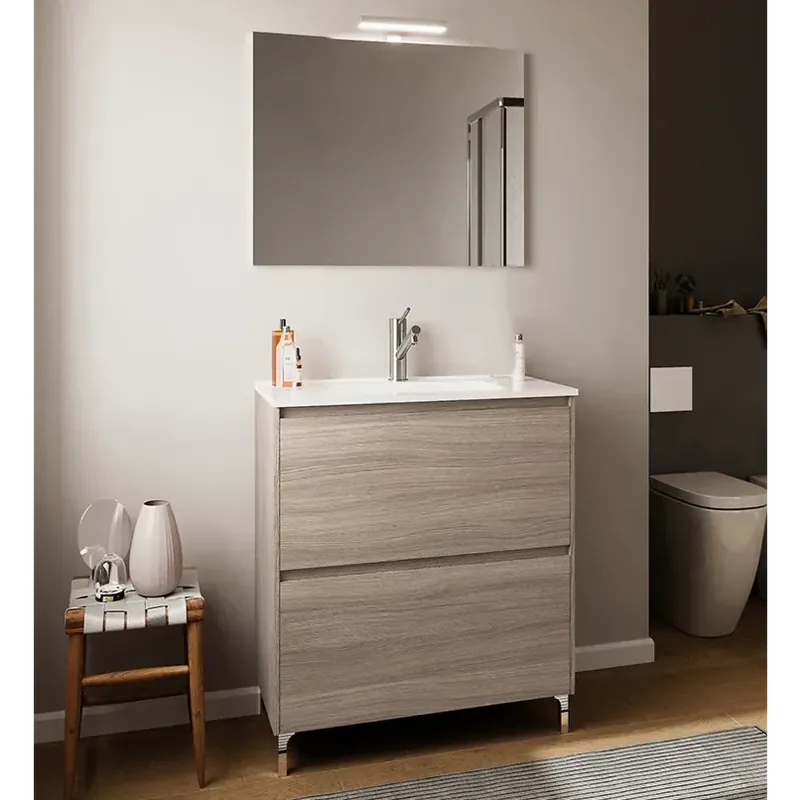 Beperkt Aanbod Mobile bagno a terra con lavabo specchio luce 2 cassetti Lisbona Savinidue Mobile bagno a terra con lavabo specchio luce 2 cassetti Lisbona Savinidue Echome