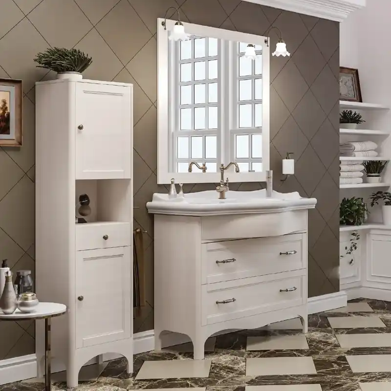 Beste Prijs Mobile bagno base a terra da 115 cm con lavabo e cassetti Romantica Savinidue Mobile bagno base a terra da 115 cm con lavabo e cassetti Romantica Savinidue Echome