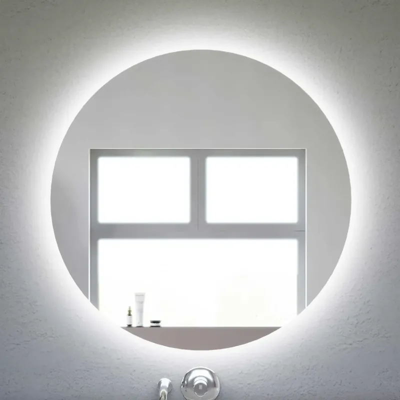 Weekendaanbieding Specchio tondo con interruttore LED Roll Specchio tondo con interruttore LED Roll Echome
