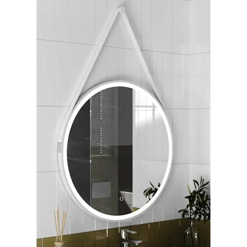 Specchio tondo LED Spring con cinghia Specchio tondo LED Spring con cinghia Echome Speciale Aanbieding