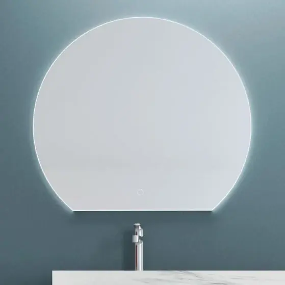 Veilige Betaling Specchio retroilluminato a LED semicircolare Nevis Morini Specchio retroilluminato a LED semicircolare Nevis Morini Echome