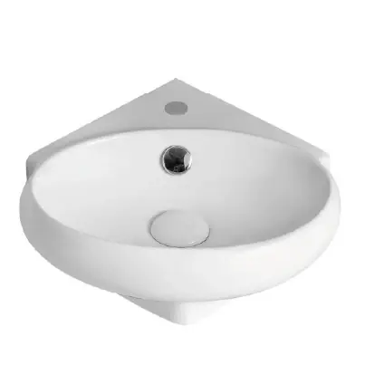 Lavabo sospeso in ceramica infanzia ad angolo Civita Lavabo sospeso in ceramica infanzia ad angolo Civita Echome Koopje