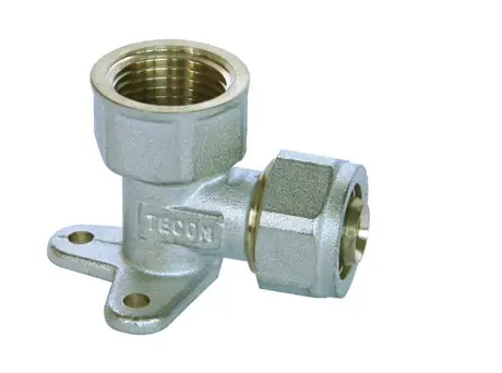 Shop Nu Gomito femmina con flangia per tubo multistrato ad avvitamento corpo fisso Tecom 16X1/2"
