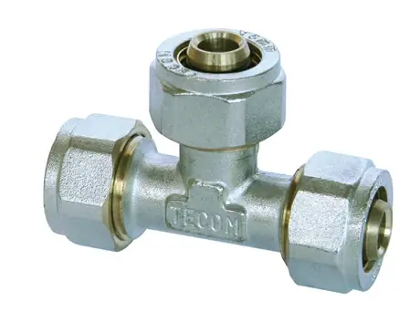 Tee per tubo multistrato ad avvitamento corpo fisso Tecom 16x16x16 Favoriet