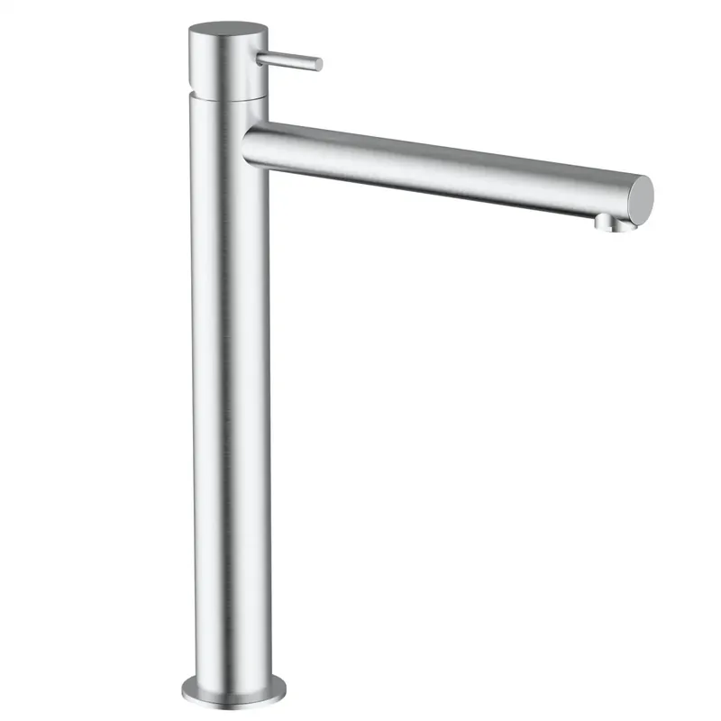 Miscelatore lavabo alto in acciaio inox spazzolato Treunosei Teorema Miscelatore lavabo alto in acciaio inox spazzolato Treunosei Teorema Echome Op = Op