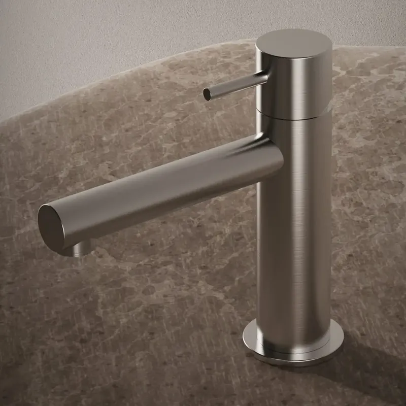 Miscelatore lavabo in acciaio inox spazzolato Treunosei Teorema Miscelatore lavabo in acciaio inox spazzolato Treunosei Teorema Echome Gereduceerde Prijs