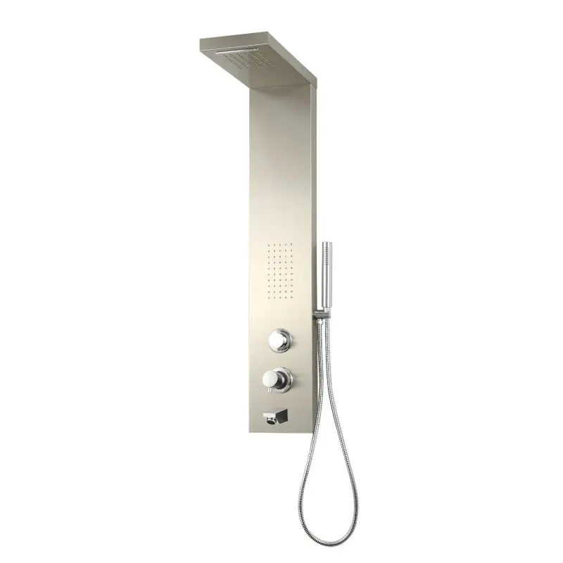 Premium Colonna attrezzata con cascata, bocca vasca e idro lombare inox spazzolato Ivon Morini Colonna attrezzata con cascata, bocca vasca e idro lombare inox spazzolato Ivon Morini Echome