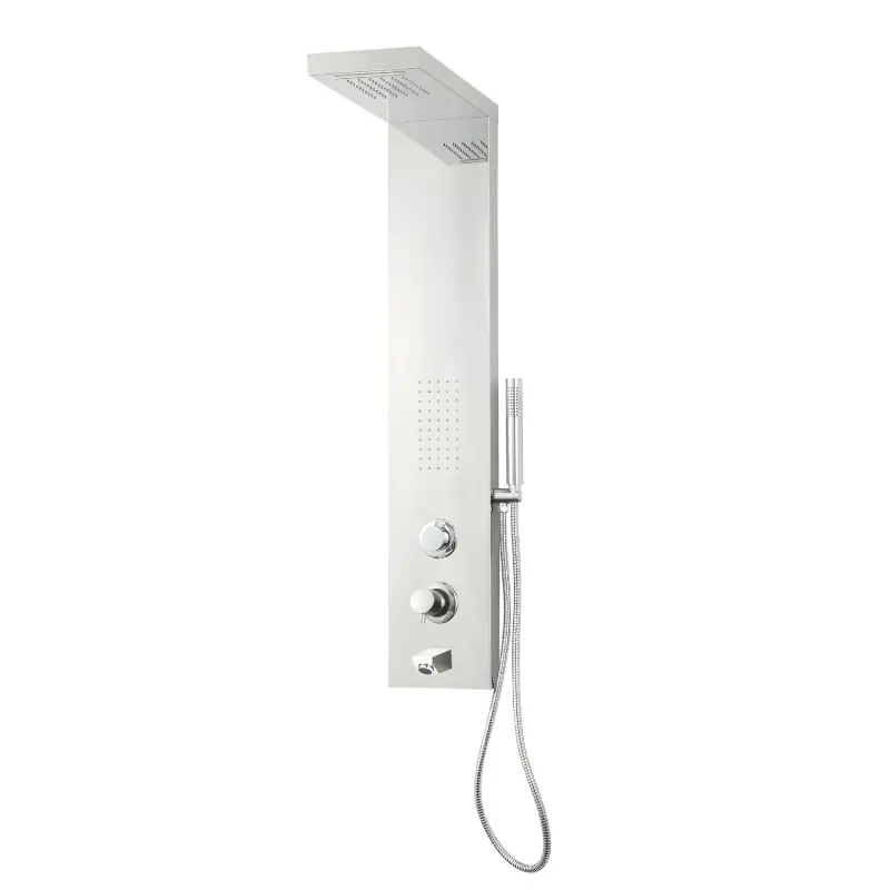 Colonna attrezzata con cascata, bocca vasca e idro lombare inox lucido Ivon Morini Colonna attrezzata con cascata, bocca vasca e idro lombare inox lucido Ivon Morini Echome Shop Nu