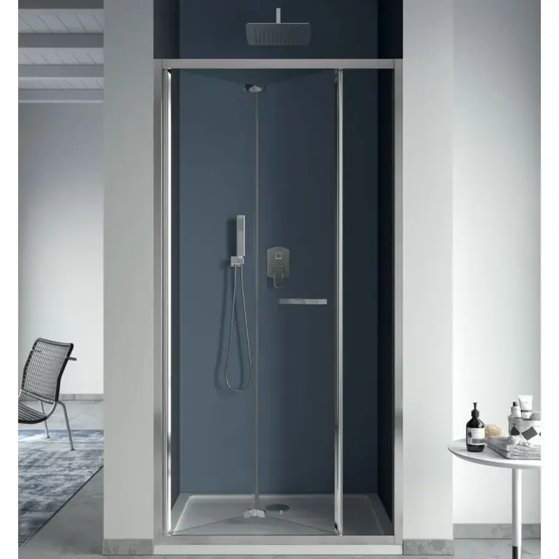 Rechtstreeks Van De Fabrikant Porta soffietto box doccia cromato lucido con vetro trasparente Falena Porta soffietto box doccia cromato lucido con vetro trasparente Falena Echome