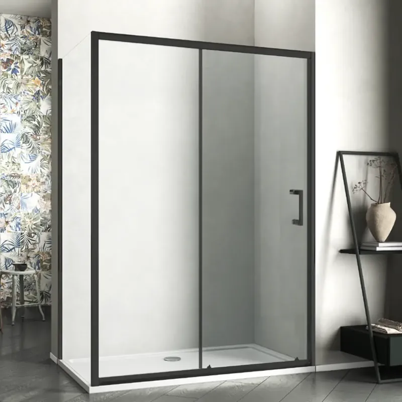 Seizoensaanbieding Porta scorrevole box doccia nero con vetro trasparente Marzia Evo Porta scorrevole box doccia nero con vetro trasparente Marzia Evo Echome