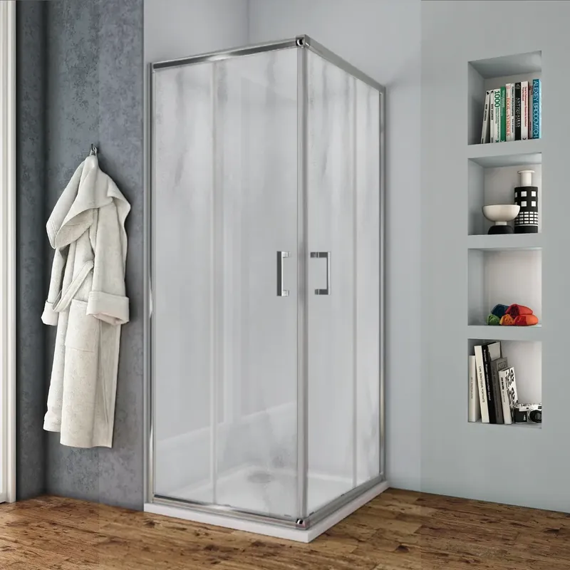 Porta scorrevole box doccia cromato con vetro piumato Marzia Evo Porta scorrevole box doccia cromato con vetro piumato Marzia Evo Echome Weekendaanbieding