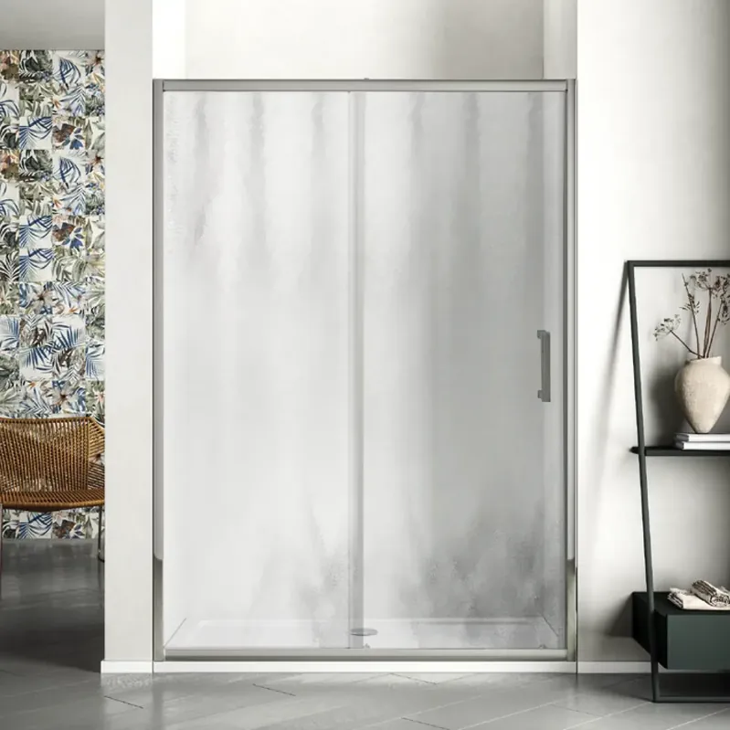 Porta scorrevole box doccia cromato con vetro piumato Marzia Evo Porta scorrevole box doccia cromato con vetro piumato Marzia Evo Echome Aanbieding