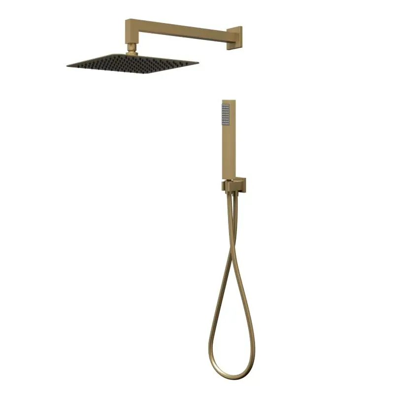 Kit doccia completo quadro in acciaio oro satinato Square Morini Kit doccia completo quadro in acciaio oro satinato Square Morini Echome Hoge Kwaliteit