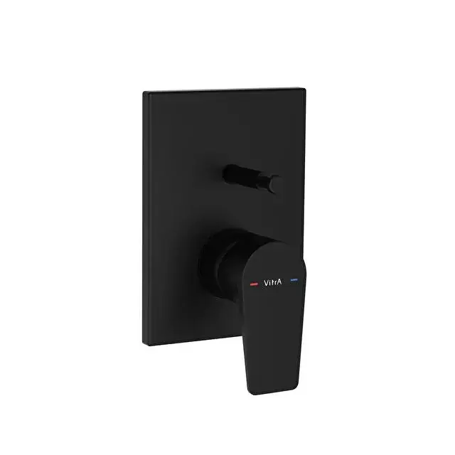 Miscelatore doccia ad incasso con deviatore nero opaco Flow Square Vitra Miscelatore doccia ad incasso con deviatore nero opaco Flow Square Vitra Echome Express Levering