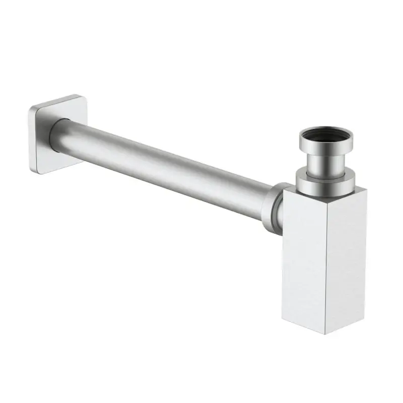 Seizoensaanbieding Sifone d‘arredo quadro a bottiglia nickel spazzolato M Rubinetteria Sifone d‘arredo quadro a bottiglia nickel spazzolato M Rubinetteria Echome