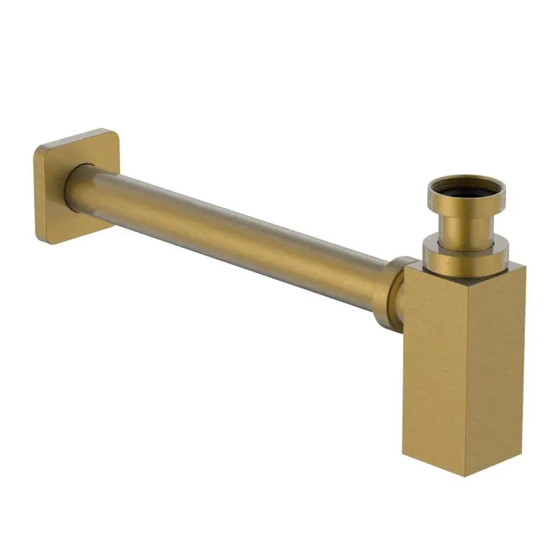 Sifone d‘arredo quadro a bottiglia oro satinato M Rubinetteria Sifone d‘arredo quadro a bottiglia oro satinato M Rubinetteria Echome Gereduceerde Prijs