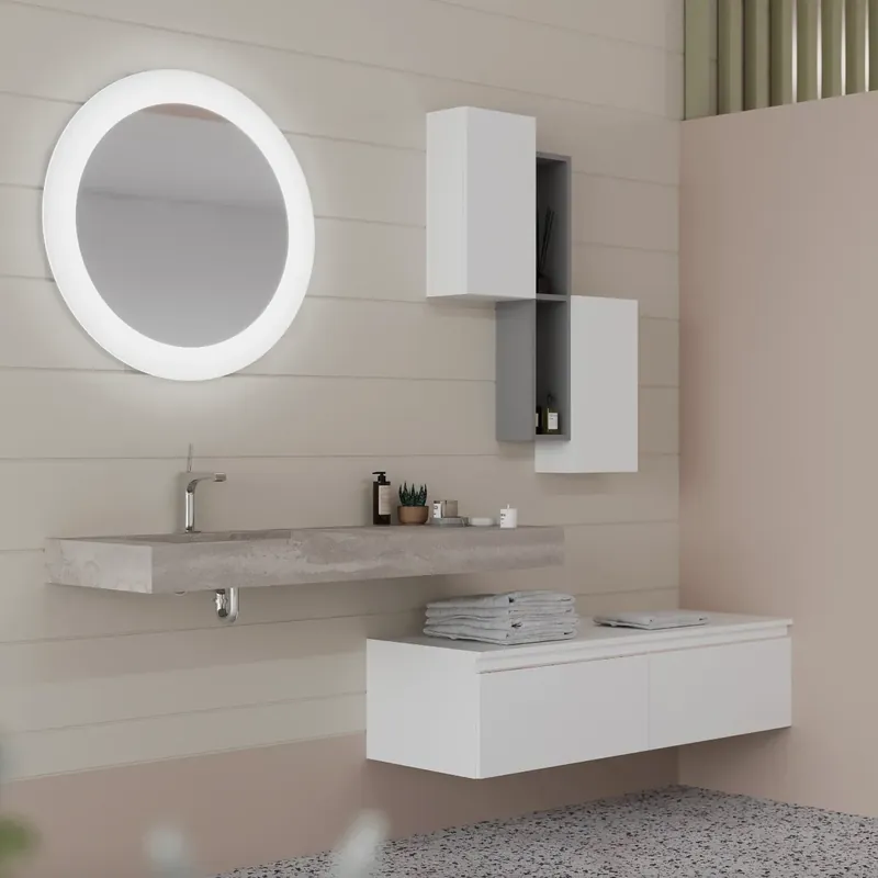 Fabrieksprijs Lavabo sospeso con vasca a sinistra HPL Idea Savinidue Lavabo sospeso con vasca a sinistra HPL Idea Savinidue Echome