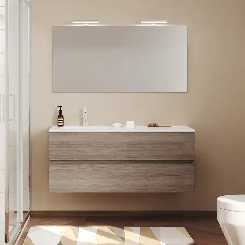 Veilige Betaling Mobile bagno sospeso da 120 centimetri con lavabo specchio luce Cloe Savinidue Mobile bagno sospeso da 120 centimetri con lavabo specchio luce Cloe Savinidue Echome