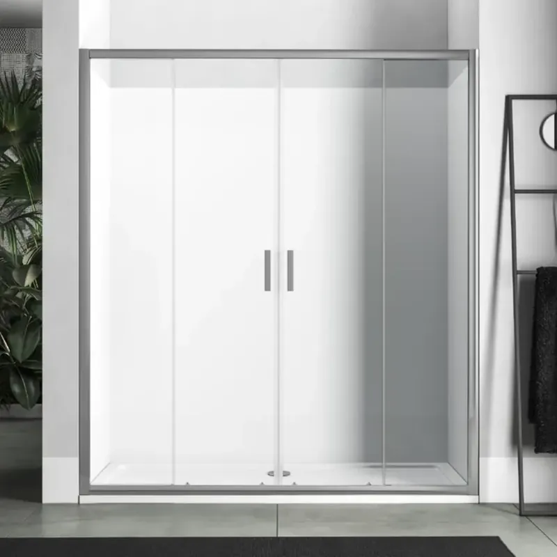 Doppia porta scorrevole box doccia cromato vetro trasparente Salice Evo Doppia porta scorrevole box doccia cromato vetro trasparente Salice Evo Echome Betaalbaar