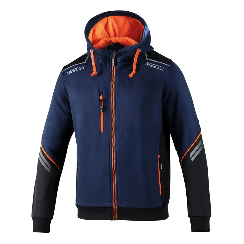 Snelle Levering Felpa tecnica full zip con cappuccio blu e arancio Tech Hooded Colorado Sparco Felpa tecnica full zip con cappuccio blu e arancio Tech Hooded Colorado Sparco Echome