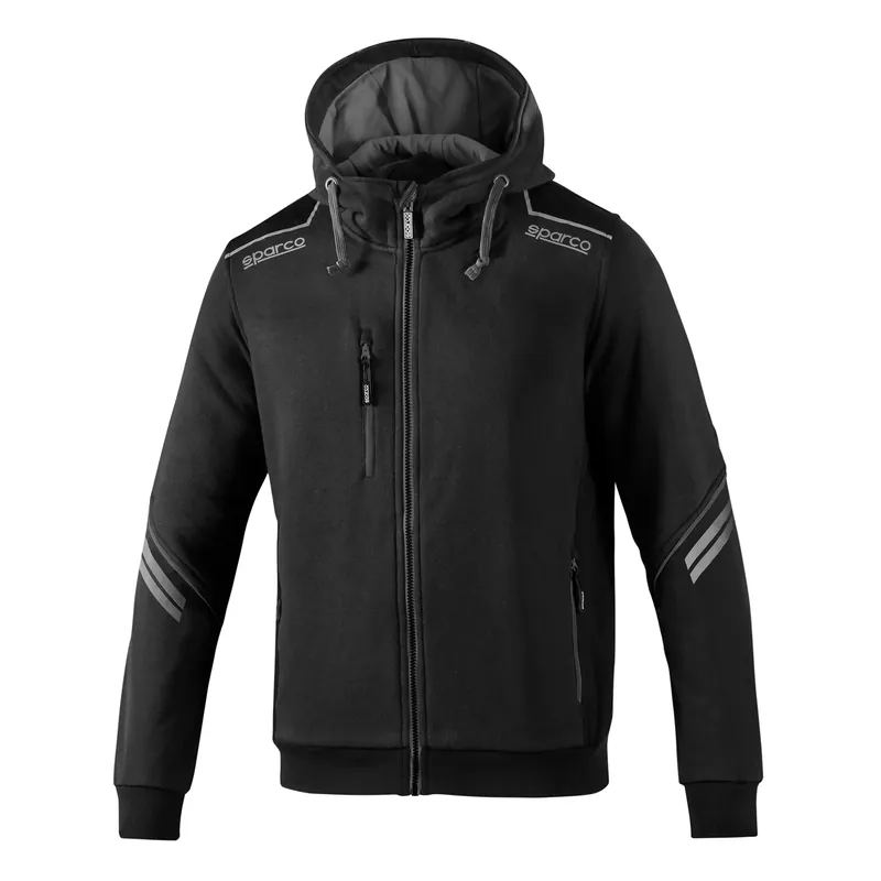 Felpa tecnica full zip con cappuccio nera e grigia Tech Hooded Colorado Sparco Felpa tecnica full zip con cappuccio nera e grigia Tech Hooded Colorado Sparco Echome Gereduceerde Prijs