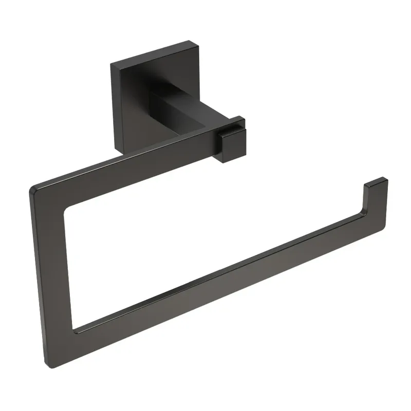 Superprijs Porta asciugamani ad anello in acciaio nero opaco Trend Black Metaform Porta asciugamani ad anello in acciaio nero opaco Trend Black Metaform Echome